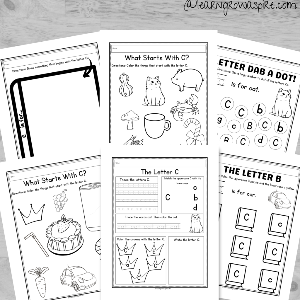 FREE Preschool Letter C Printable Worksheets PDF