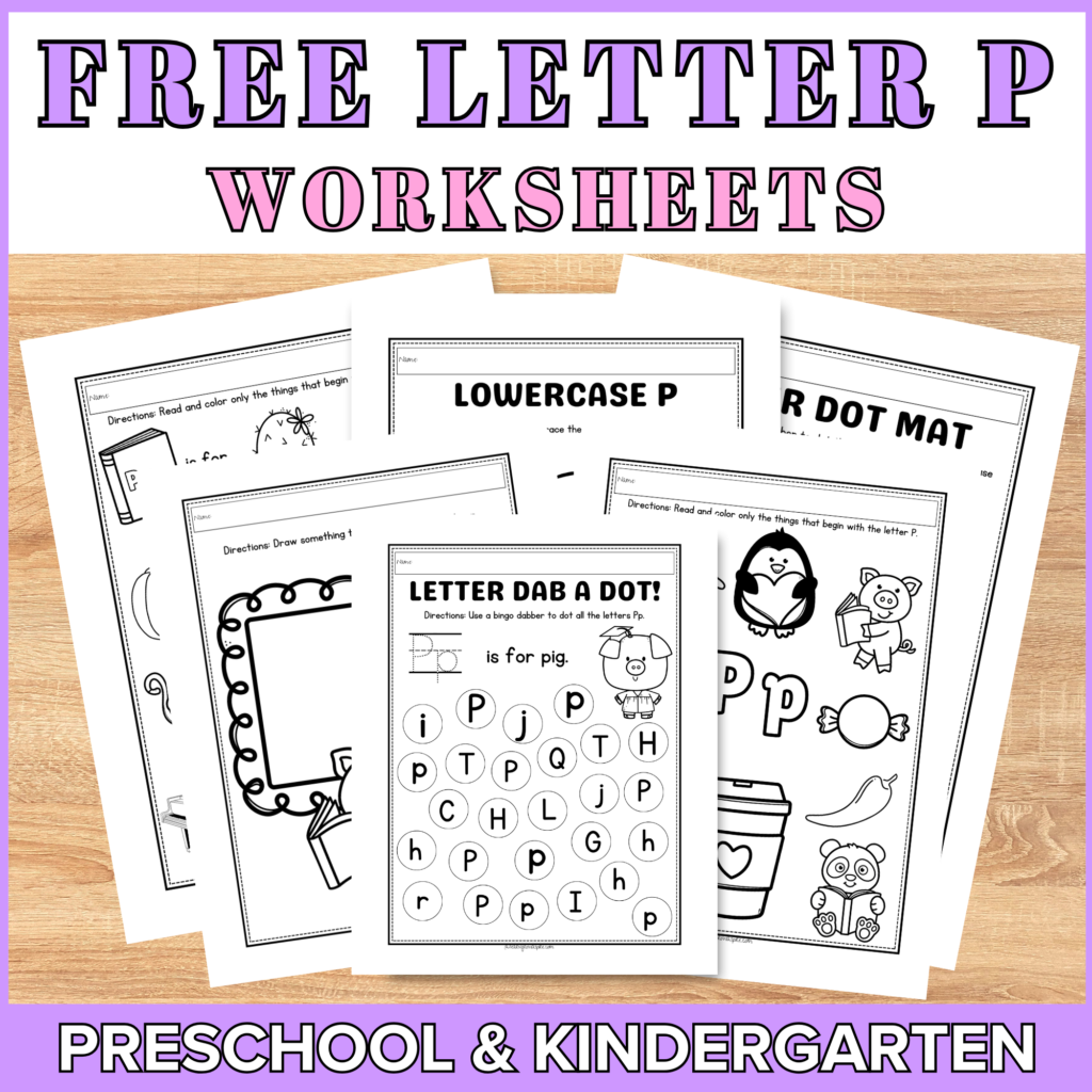 FREE Letter P Worksheets for toddlers, preschoolers and kindergarteners.