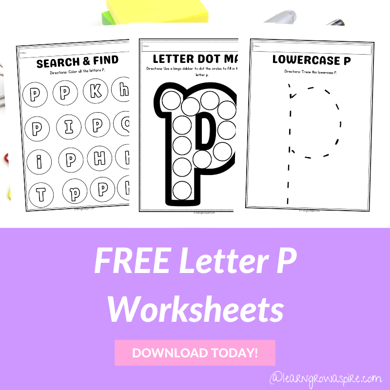 Free letter P worksheets printable.