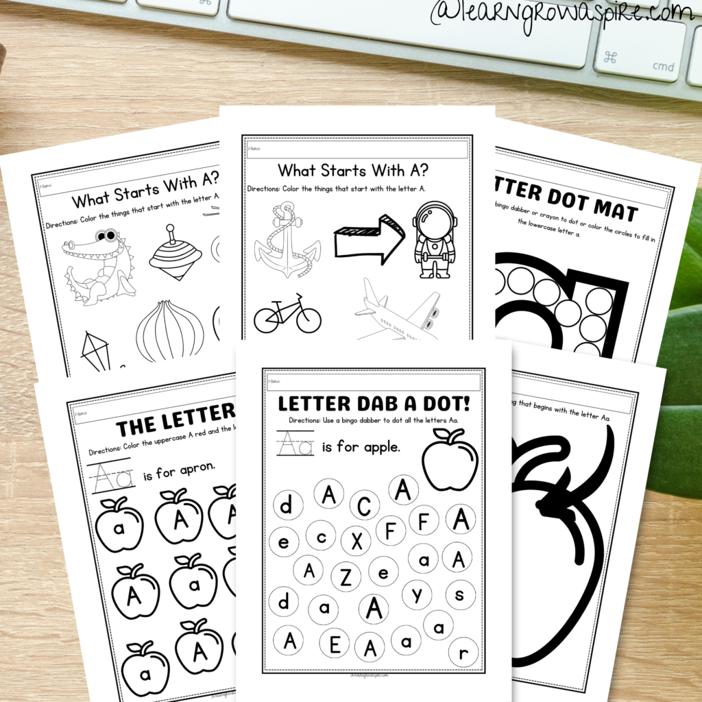 Free Printable Preschool Letter A Worksheets and activities.