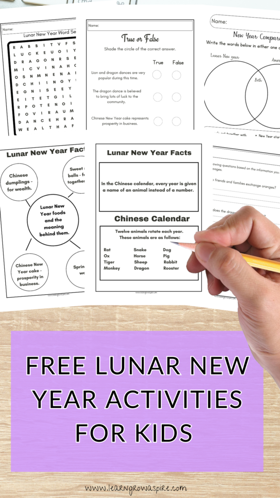 Free printable Lunar New Year worksheets pdf 