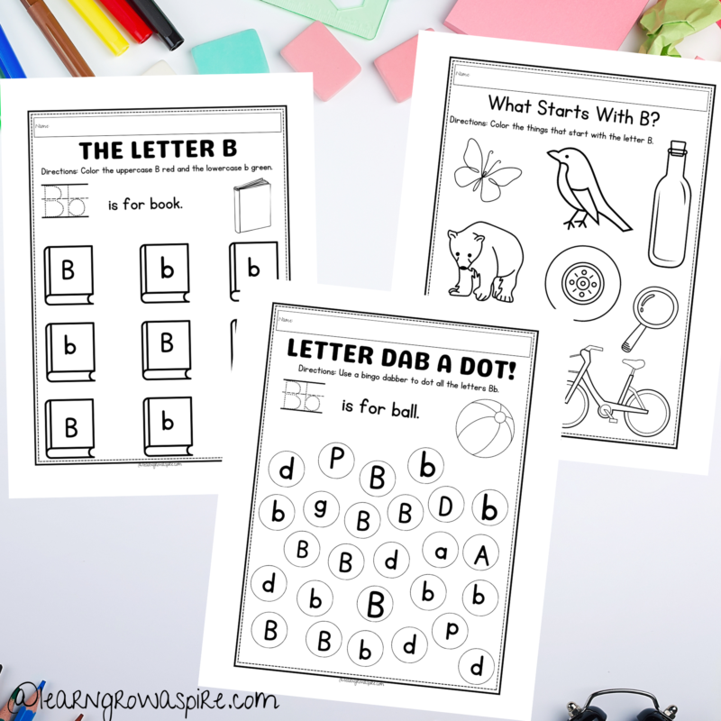 Free Printable Preschool Letter B Worksheets | Learn Grow Aspire