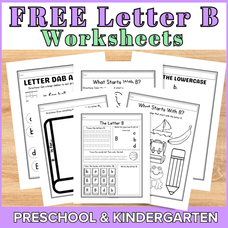 Free Printable Preschool Letter B Worksheets | Learn Grow Aspire