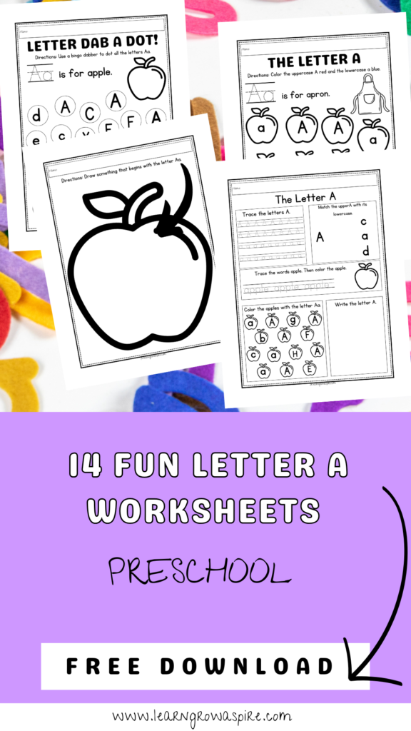 Preschool Letter A Activities (Free Worksheets Printables)