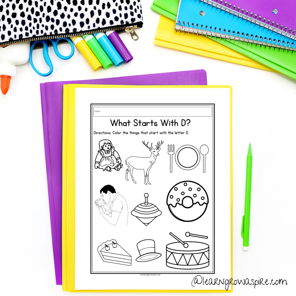 What Starts With The Letter D Preschool Worksheets. FREE Preschool Letter D Worksheets Printable. 