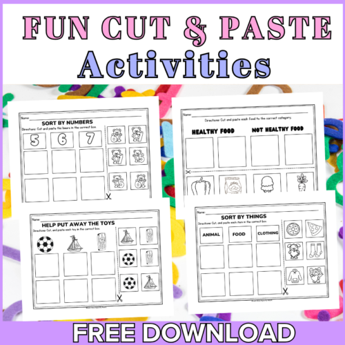 free cut and paste printable worksheets pdfs.