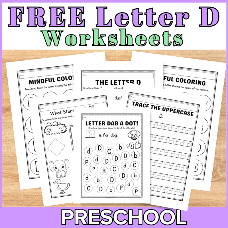 Free Preschool Letter D Worksheets Printables