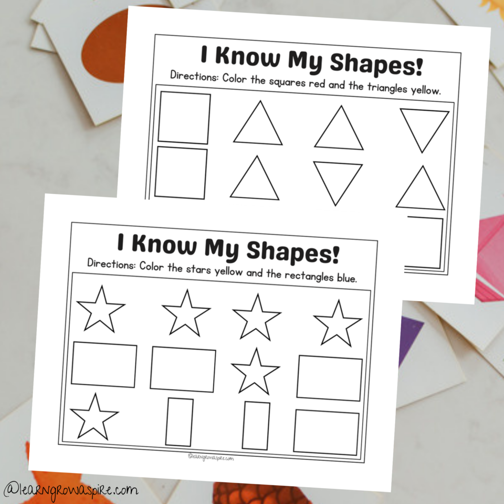 Free printable I know my shapes worksheets for kids. 