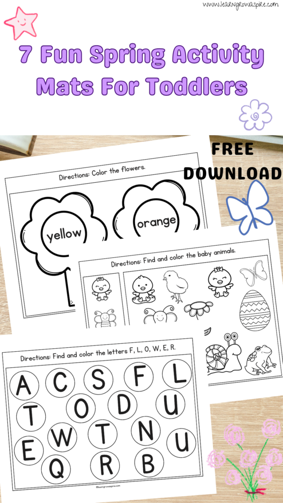 Free Spring printables for toddlers. 