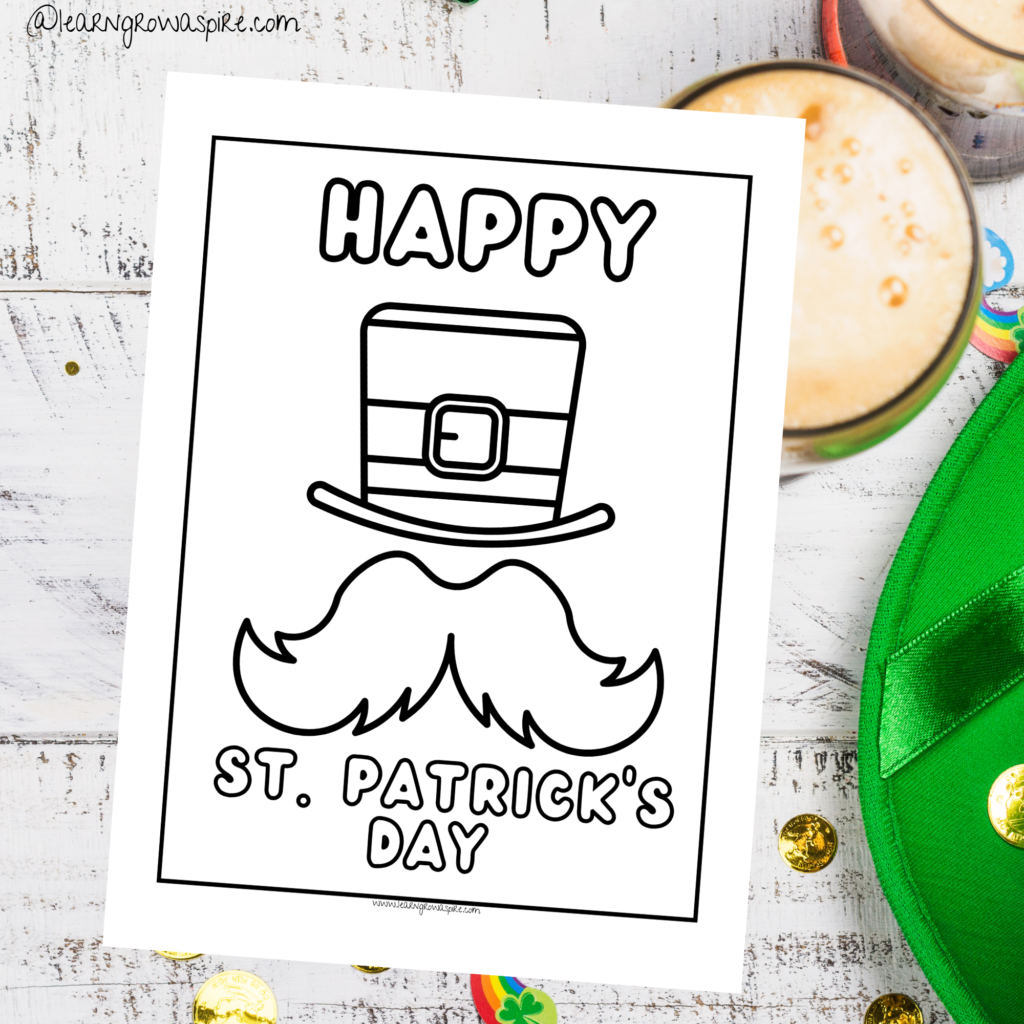 Free St. Patrick's Day coloring pages printable pdf. 