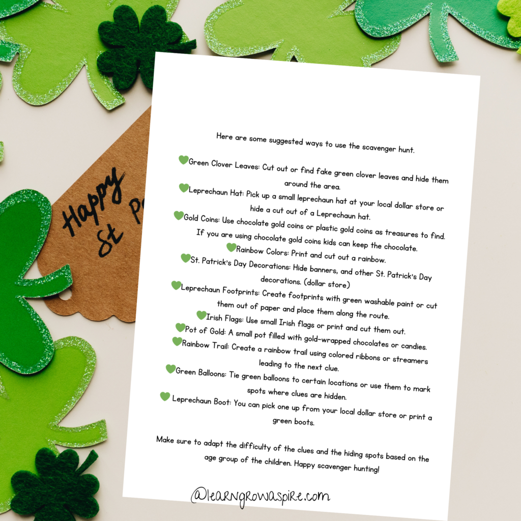 Tips on making a St. Patrick's Day Scavenger Hunt Epic. 