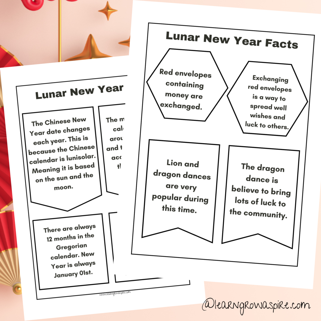 Free lunar new year activities and worksheets for kids printable pdf. 