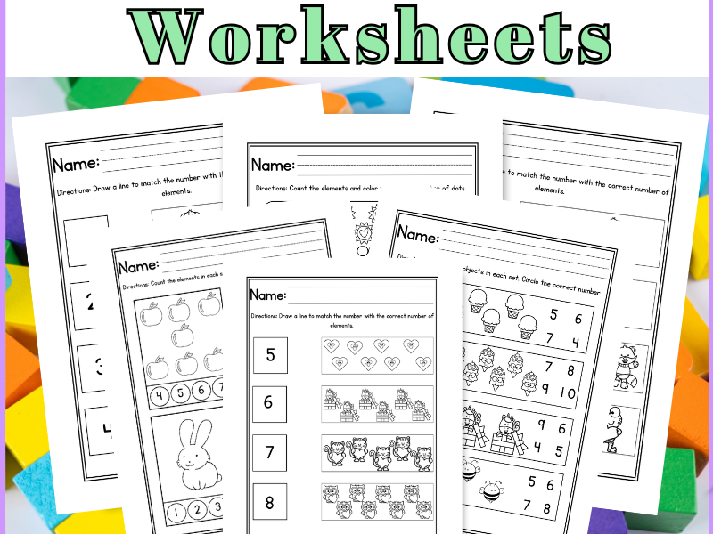 Number Matching Worksheets For Preschool Printable