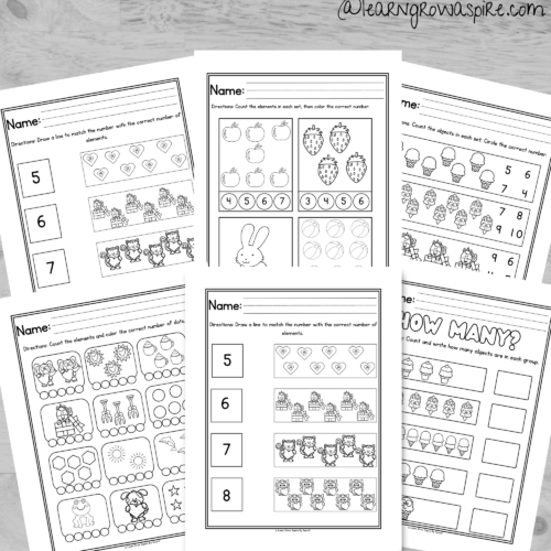 Number Matching Worksheets For Preschool Printable | Learn Grow Aspire