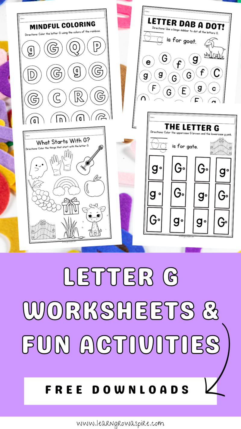 Preschool Letter G Worksheets (FREE Download) | Learn Grow Aspire
