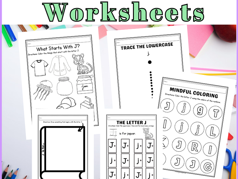 Preschool Letter J Worksheets (FREE Download)