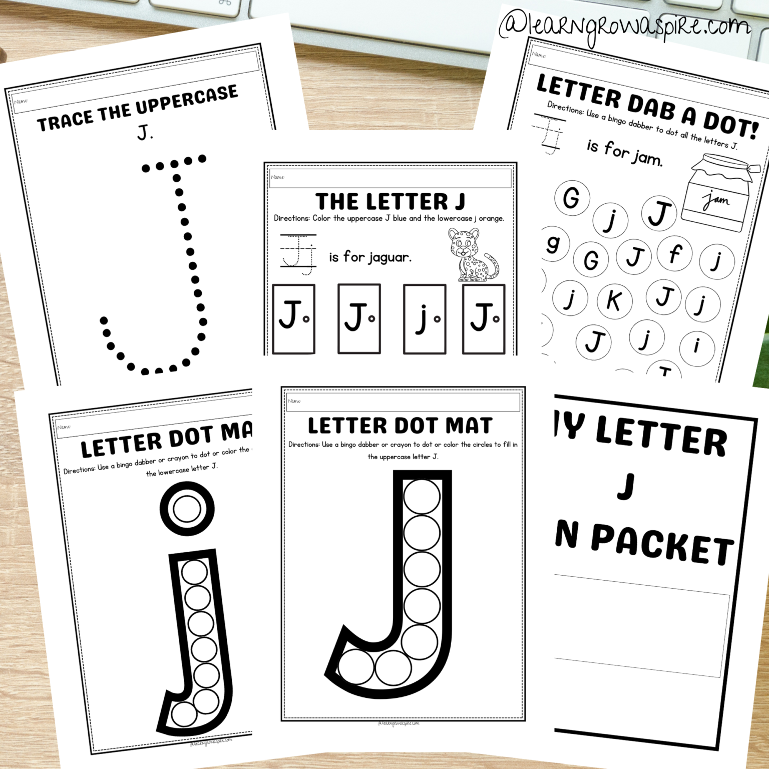 Preschool Letter J Worksheets (FREE Download) | Learn Grow Aspire