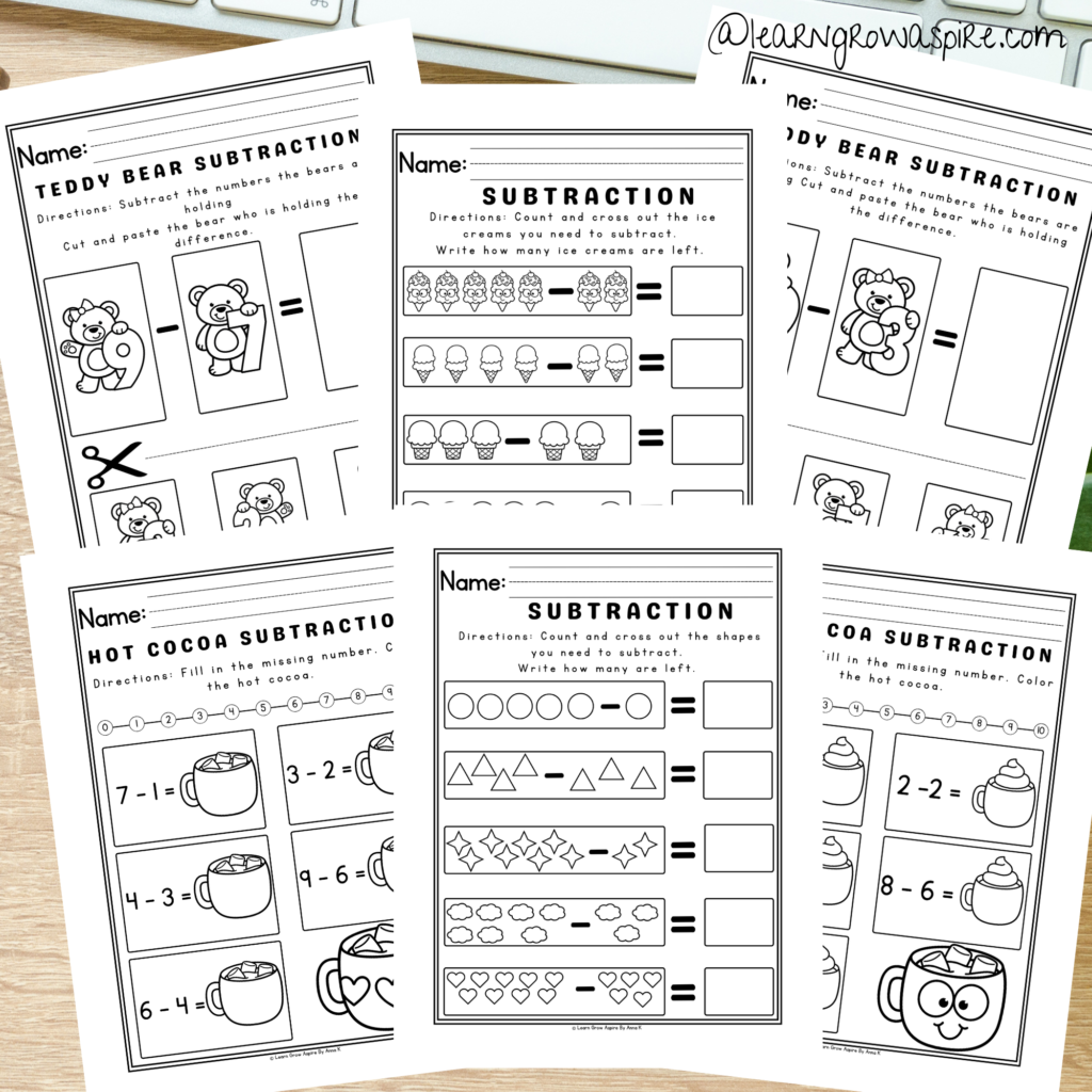 Printable preschool math subtraction worksheets free download pdf. 