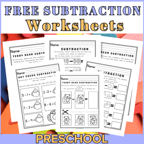 Preschool math subtraction worksheets pdf