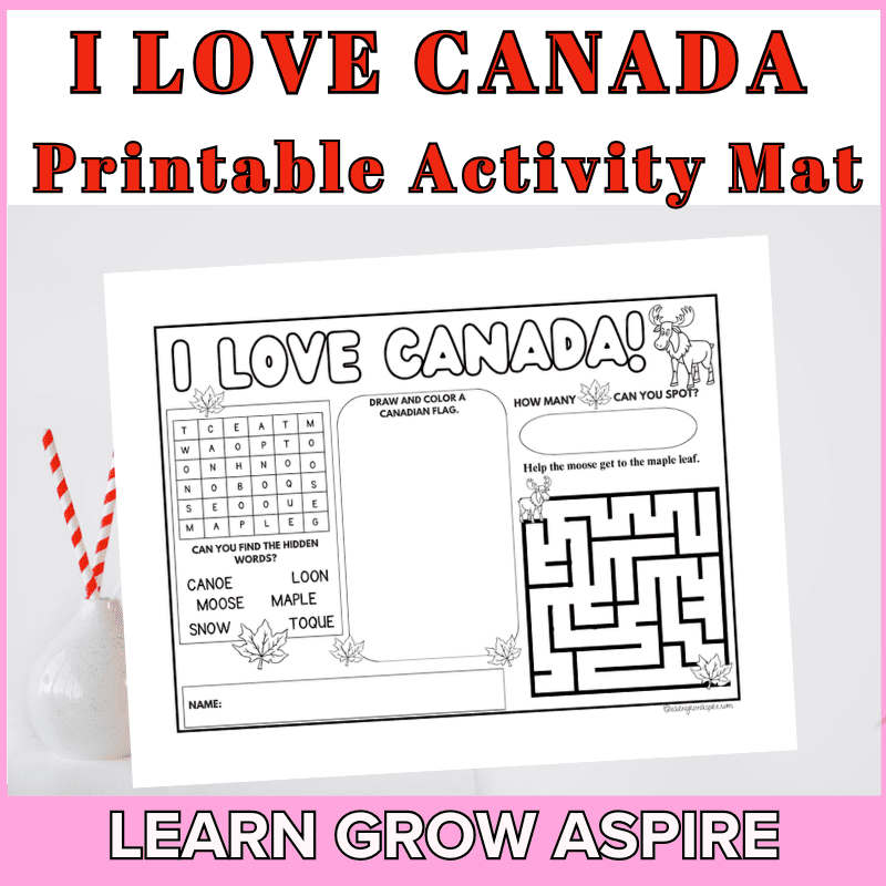 I Love Canada Printable Activity Mat (FREE Download)