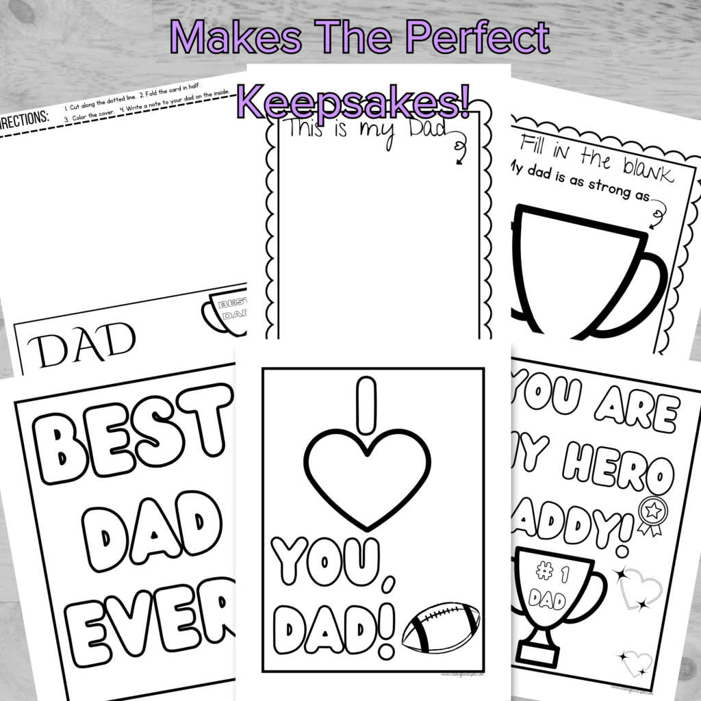 Printable Father's Day Craft Cards and activities for kids.