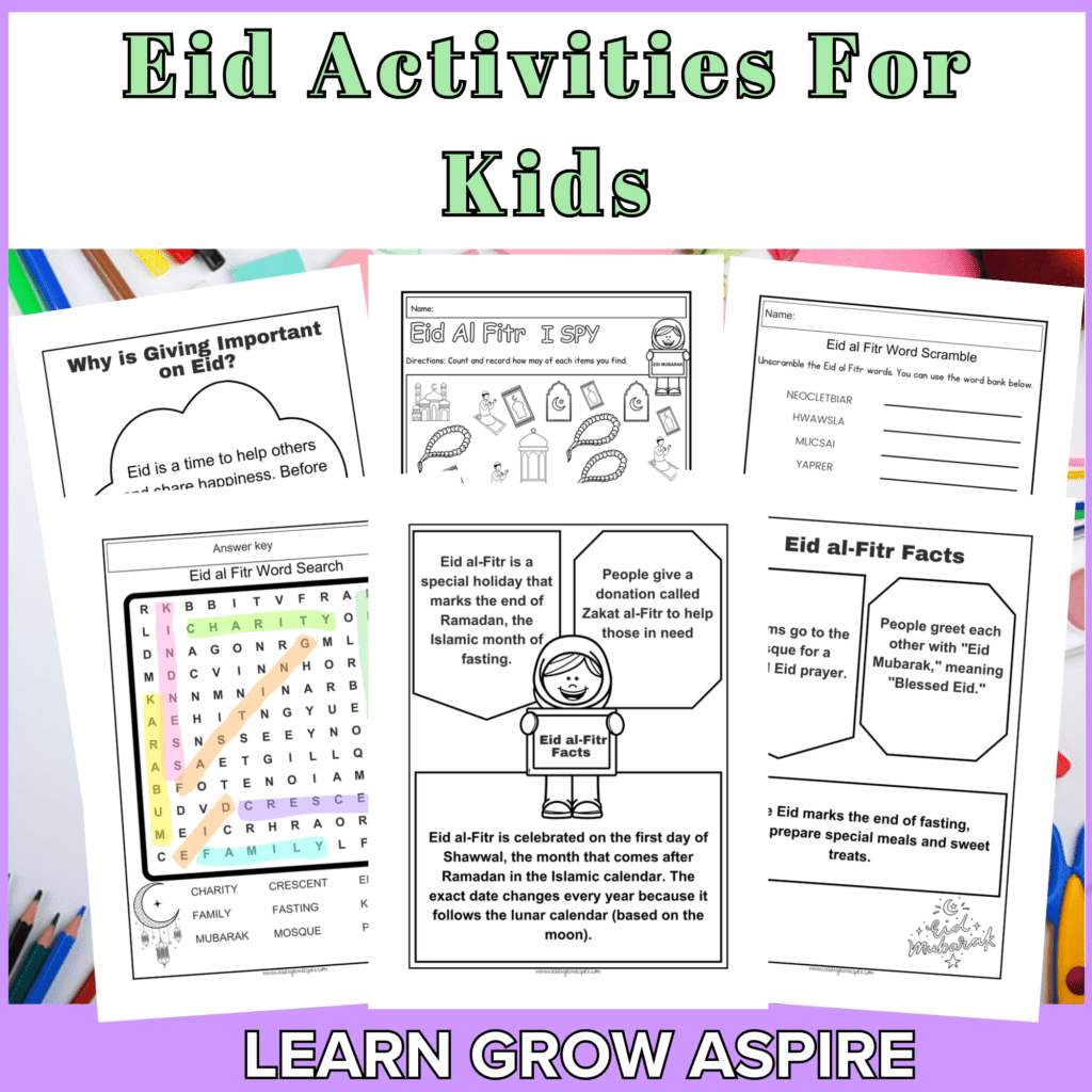 free Eid al Fitr activities for kids printable