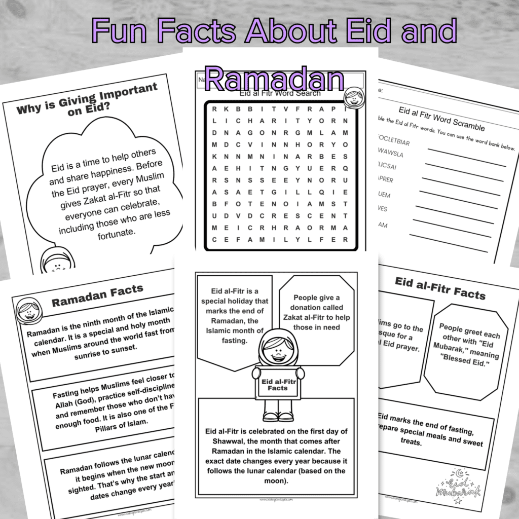 Free printable Eid activities for kids.