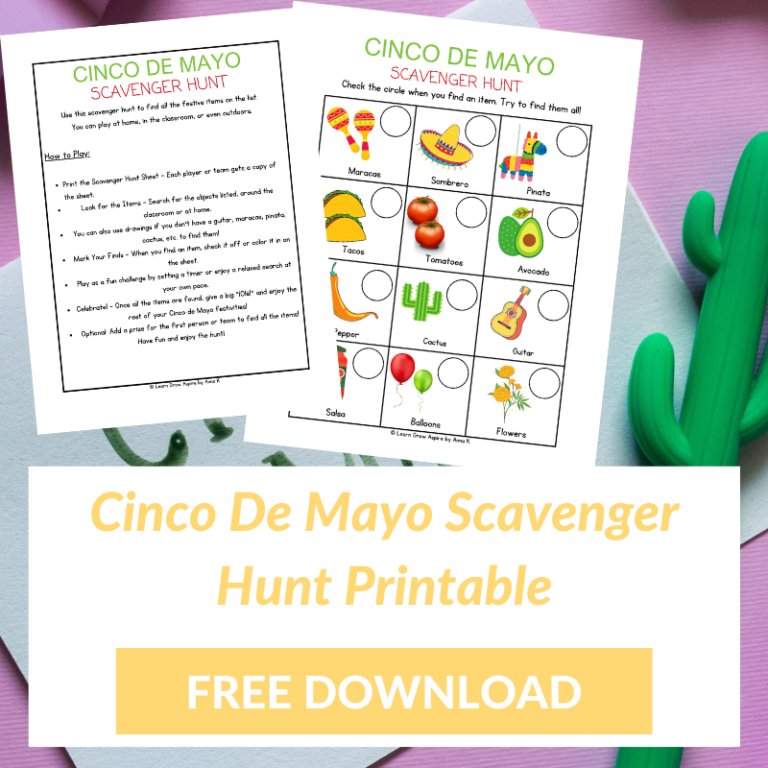 FREE Cinco de Mayo Scavenger Hunt Printable | Learn Grow Aspire