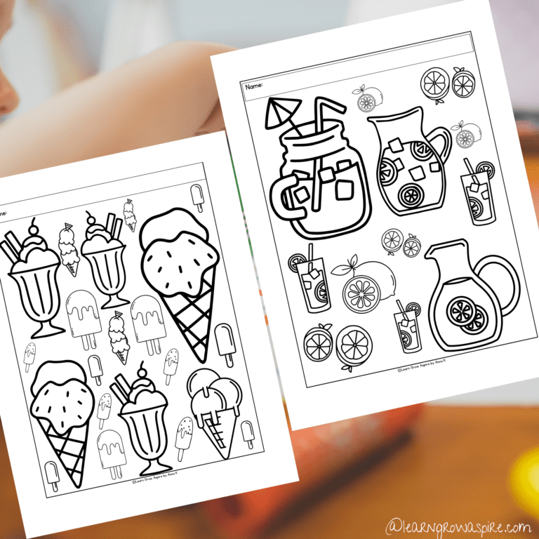 16 Free Printable Summer Coloring Pages For Kids | Learn Grow Aspire