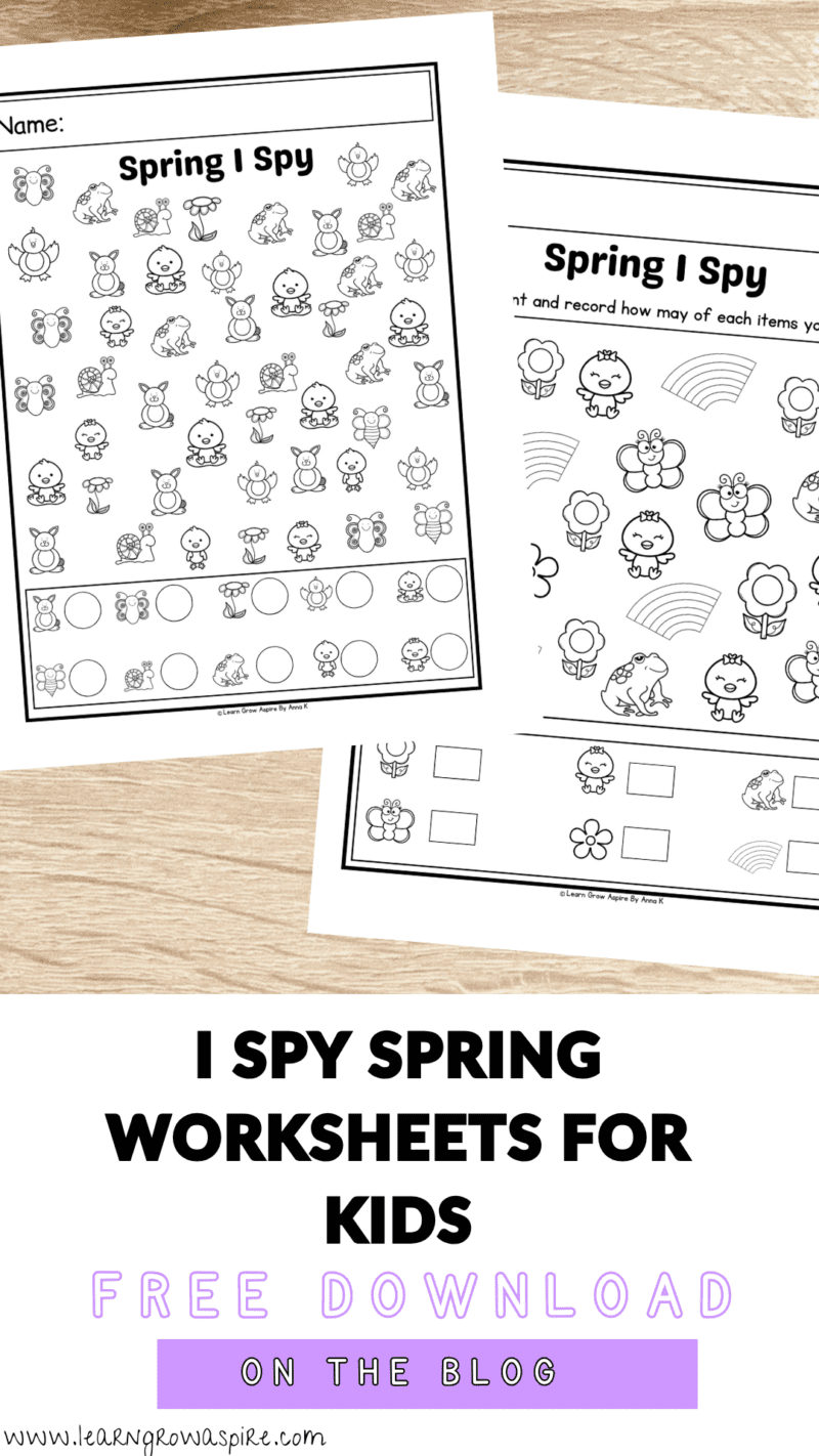 Free Printable Spring I Spy Worksheets For Kids | Learn Grow Aspire