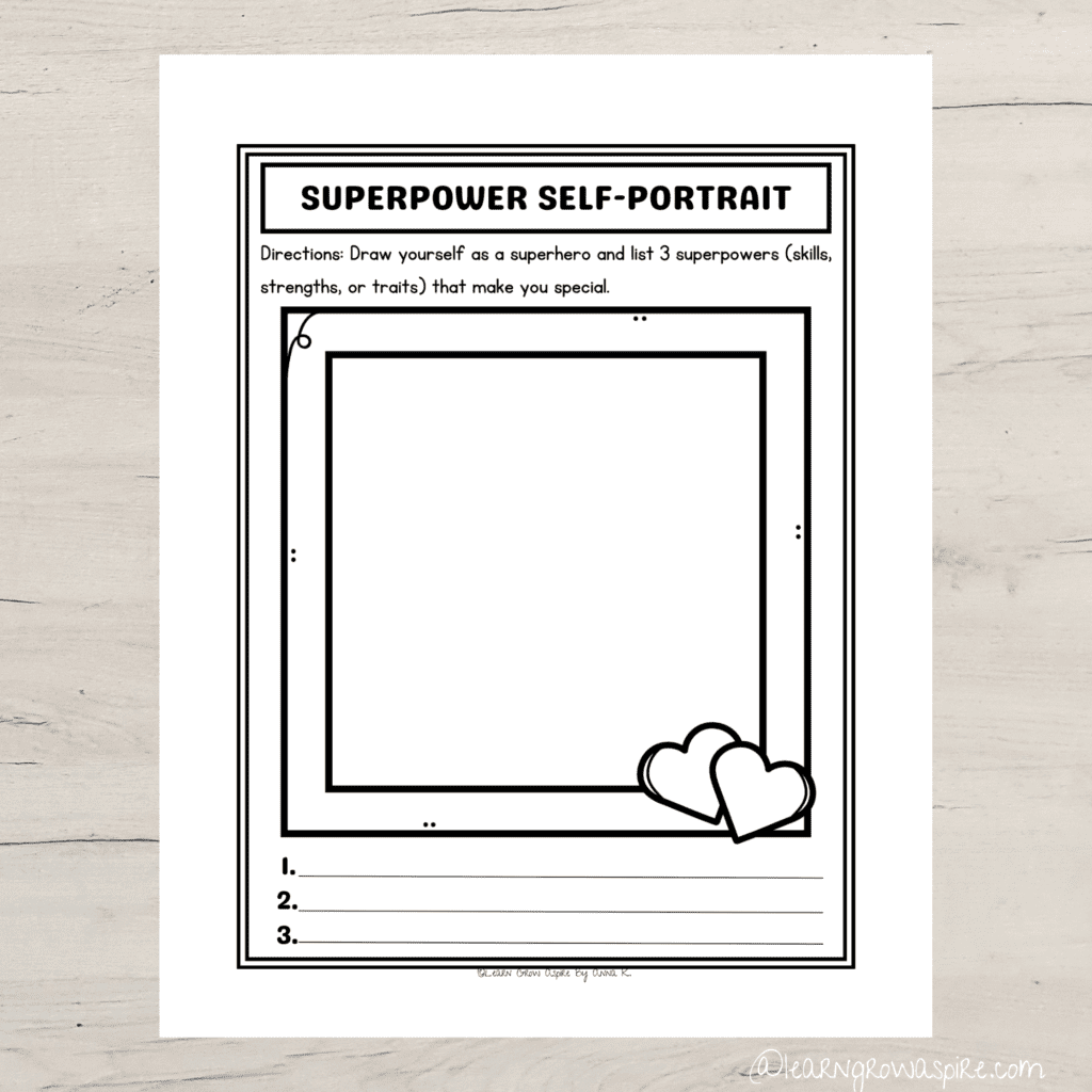Confidence Super Powers Activity for Kids printable