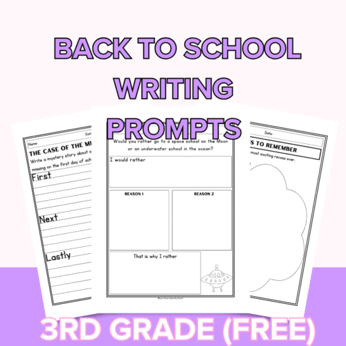 Back To School Writing Prompts For 3rd Grade