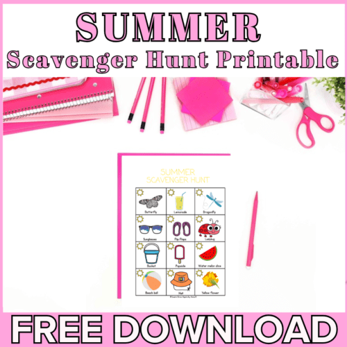Summer Scavenger Hunt For Kids Free Printable