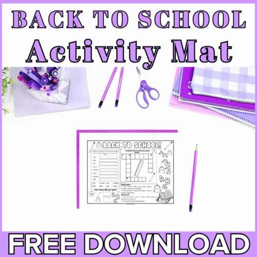 A Fun Back to School Activity Mat For Your Students