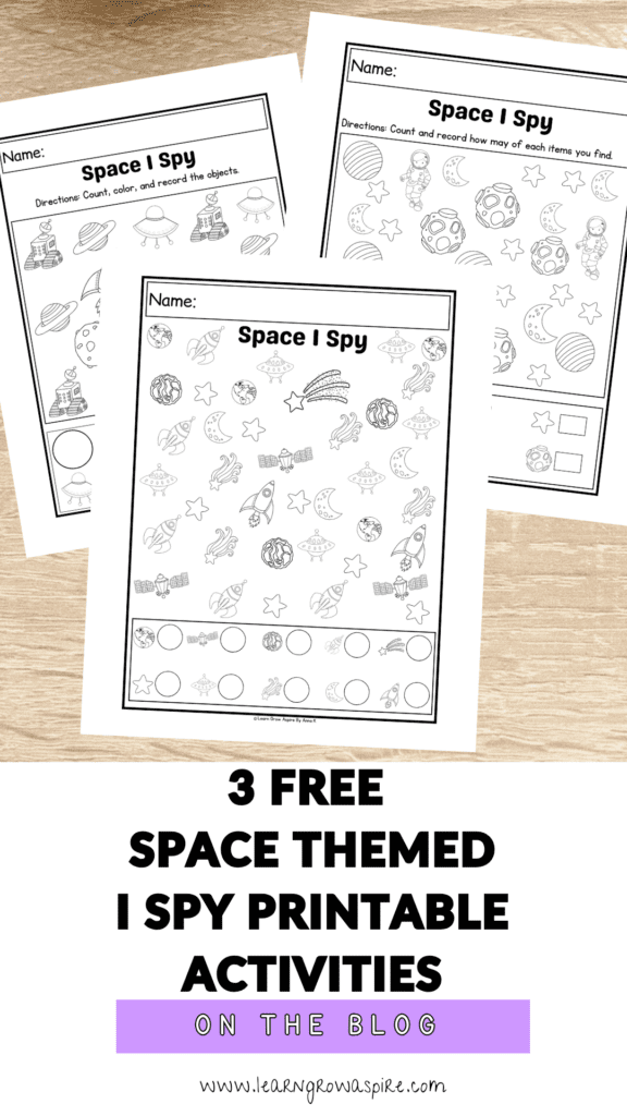Free printable Space I spy worksheets for kids pdf.