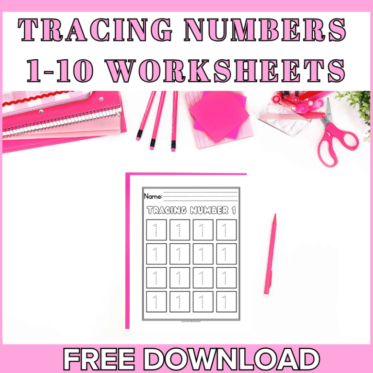 Tracing Numbers Free Printable 1-10 Worksheets | Learn Grow Aspire