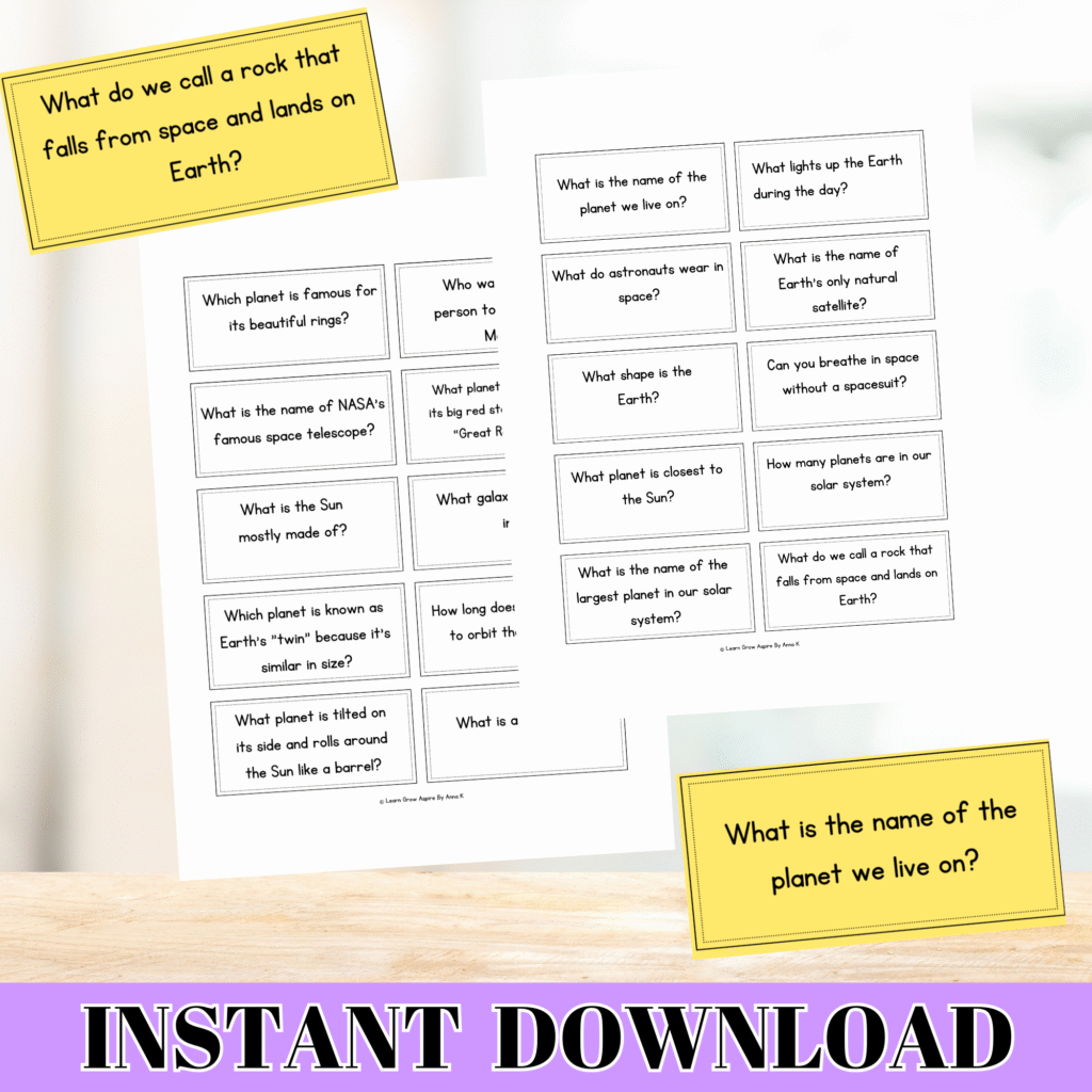 Astronaut facts for kids. Free Printable Space Trivia Questions and Answers For Kids.