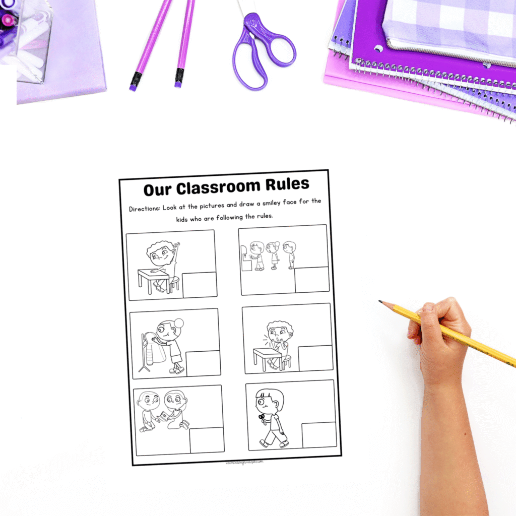 Classroom rules and expectations activities and worksheets printable pdf.