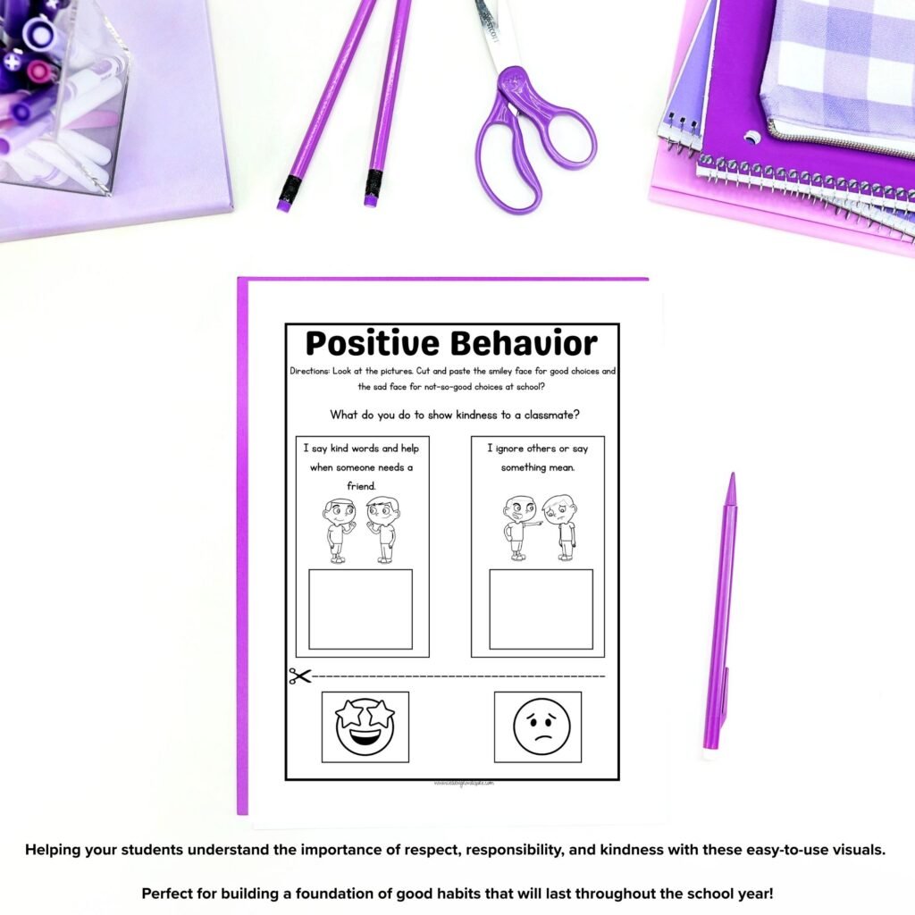 Back to school classroom rules and expectations posters and worksheets.