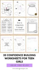 Confidence Building Worksheets For Teen Girls | Learn Grow Aspire