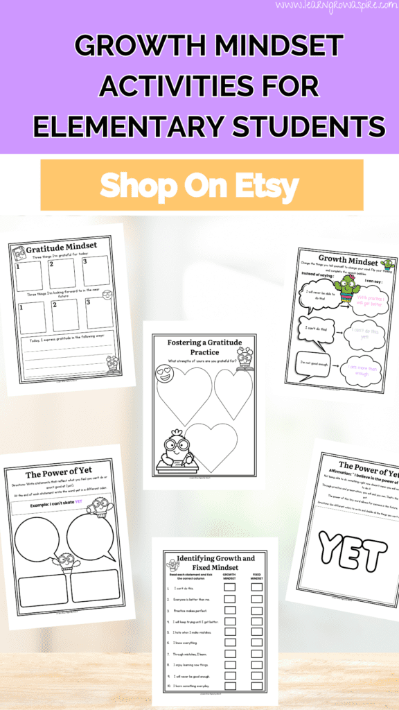 Growth mindset worksheets for elementary students.
