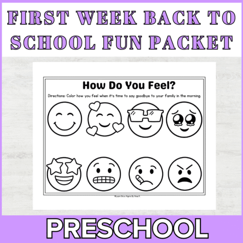 first week of preschool activities for kids pdf