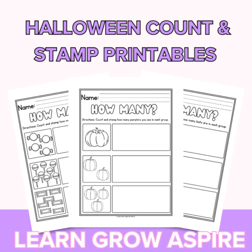 Free Halloween Count and Stamp Worksheets For Preschool
