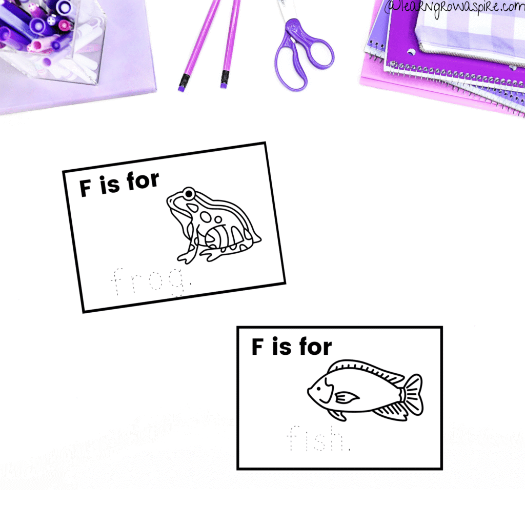 Preschool letter F worksheets