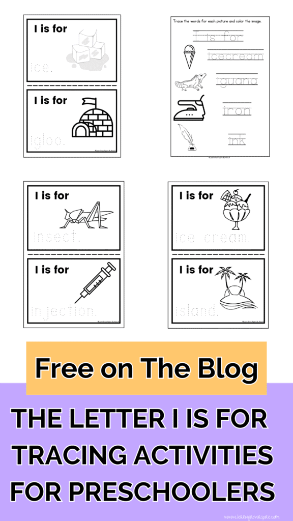 I is for preschool printable activity. 