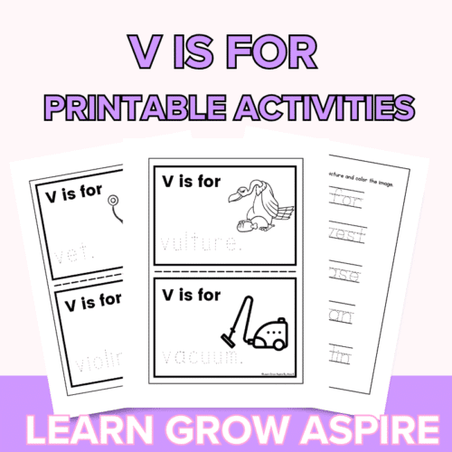 V is for preschool activities printable