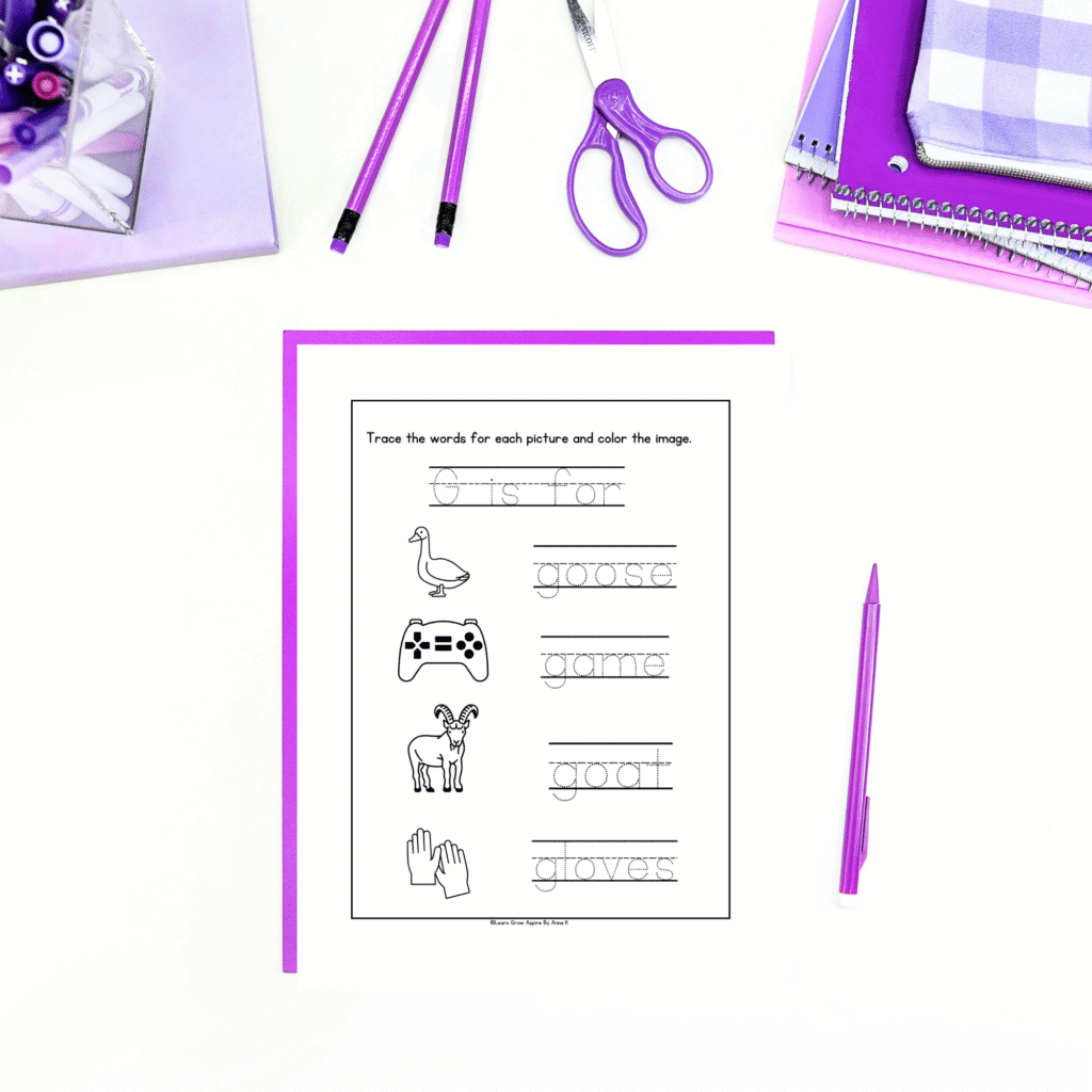 Letter g activities for preschool free printable