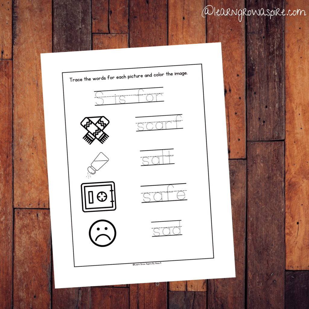 Free letter S is for printable activities for preschoolers. 