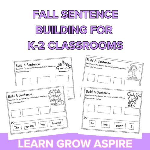 Fall sentence building for kids printable