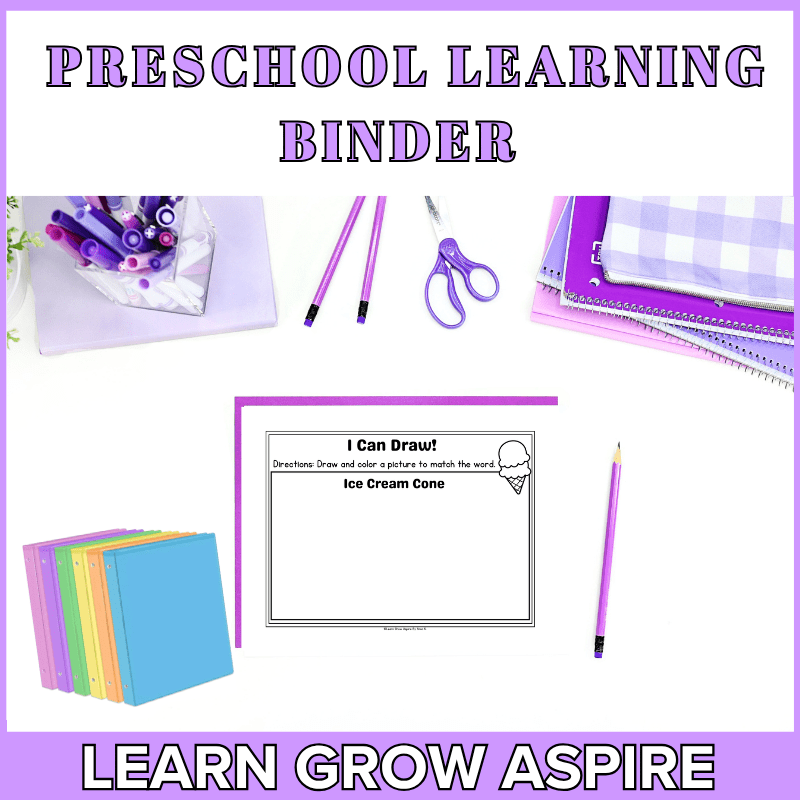 preschool learning binder printables pdf free